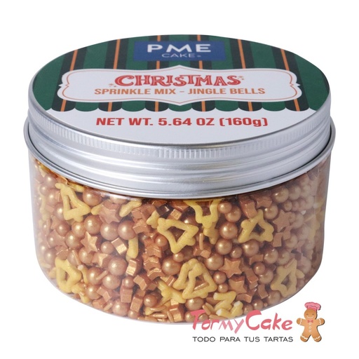 [CH24SKS050] Sprinkle navidad campanas doradas 160g PME