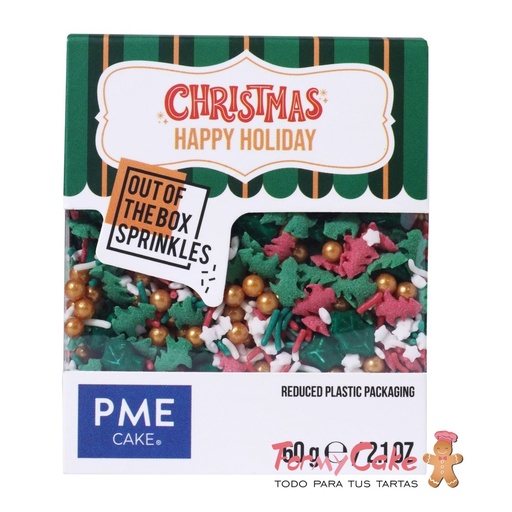 [CH24OTB042] Sprinkle navidad felices fiestas 60g PME