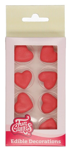 [F50205] Decoraciones de mazapán corazón rojo 8ud. FUNCAKES