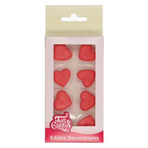 [F50205] Decoraciones de mazapán corazón rojo 8ud. FUNCAKES