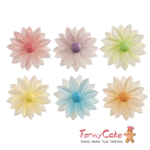 [126182] Margaritas de oblea colores 15uds DEKORA