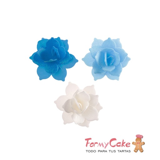[166031] Mini nenufares de oblea azules 8uds DEKORA