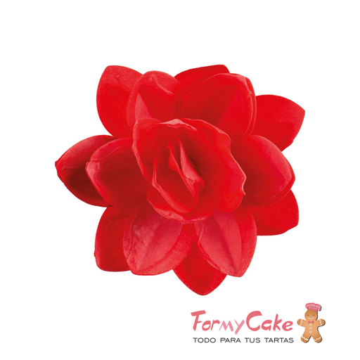 [126178] Flor roja de oblea 13cm DEKORA