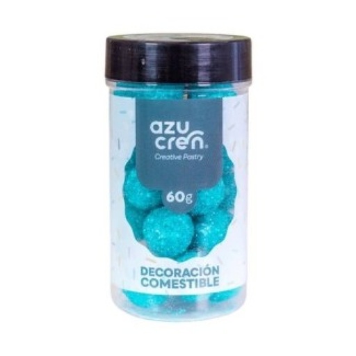 [AZ01923] Bolas de azucar blue glitter 60g. AZUCREN