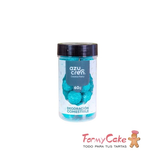 [AZ01923] Bolas de azucar blue glitter 60g. AZUCREN