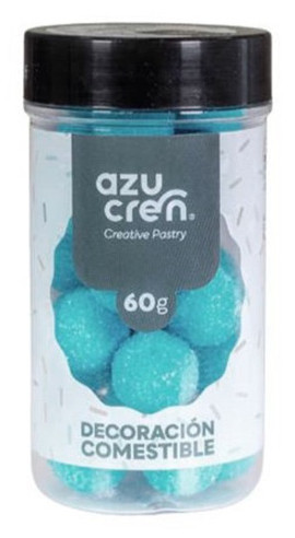 [AZ01927] Bolas de azucar turquesa glitter 60g. AZUCREN