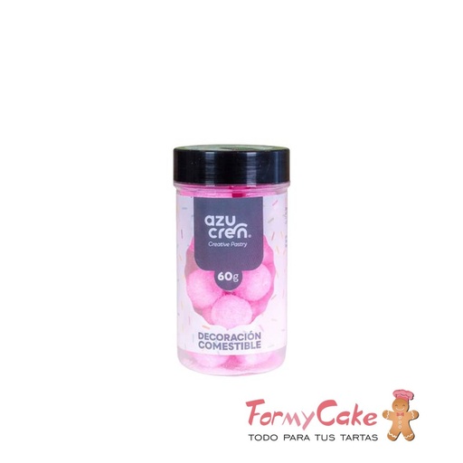 [AZ01931] Bolas de azucar rosa bebé glitter 60g. AZUCREN