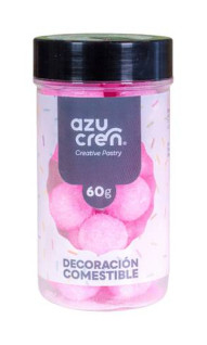 [AZ01931] Bolas de azucar rosa bebé glitter 60g. AZUCREN