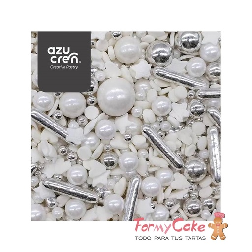 [AZ01901] Sprinkle silver love 90g. AZUCREN