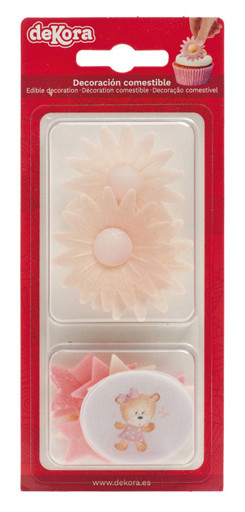 [166037] Decoraciones de oblea bebé rosa DEKORA