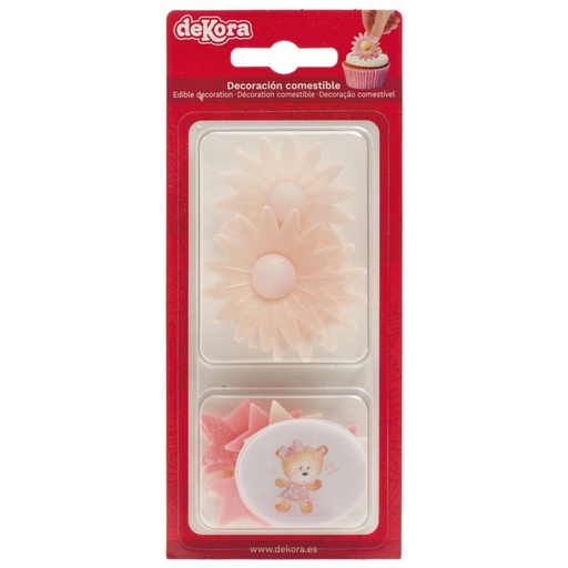 [166037] Decoraciones de oblea bebé rosa DEKORA