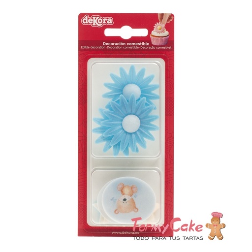 [166036] Decoración surtido de oblea bebé azul DEKORA