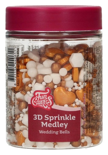 [F53640] Sprinkle medley 3d - wedding bells - 70g FUNCAKES