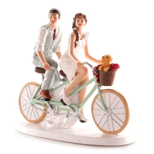 [305069] Figura para tarta boda "pareja en bicicleta" 21x19x9cm DEKORA