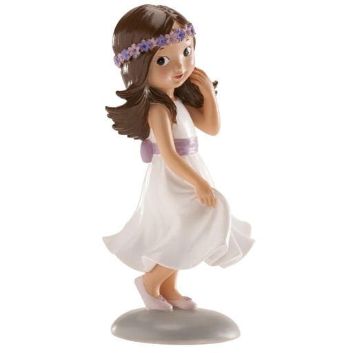 [315104] Figura para tarta comunión niña lazo violeta, irene, DEKORA