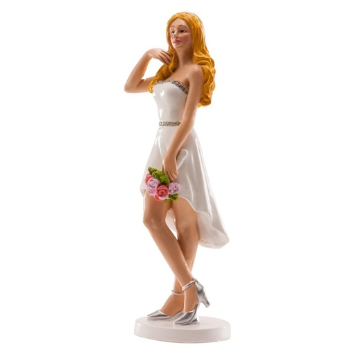 [305086] Figura para tarta de boda mujer vestido corto 16 CM