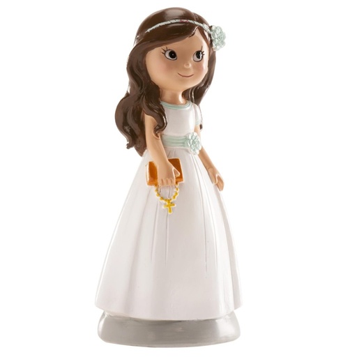 [315100] Figura para tarta de comunión niña lazo azul, elena DEKORA