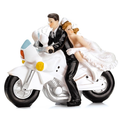 [PF33] Figura para tarta boda "pareja en moto" PARTYDECO