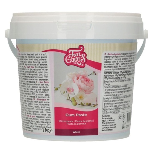 [F20795] Pasta de goma blanca 1kg FUNCAKES