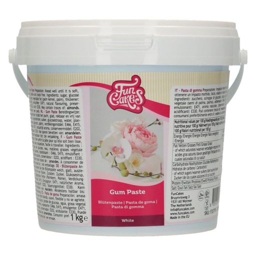 [F20795] Pasta de goma blanca 1kg FUNCAKES