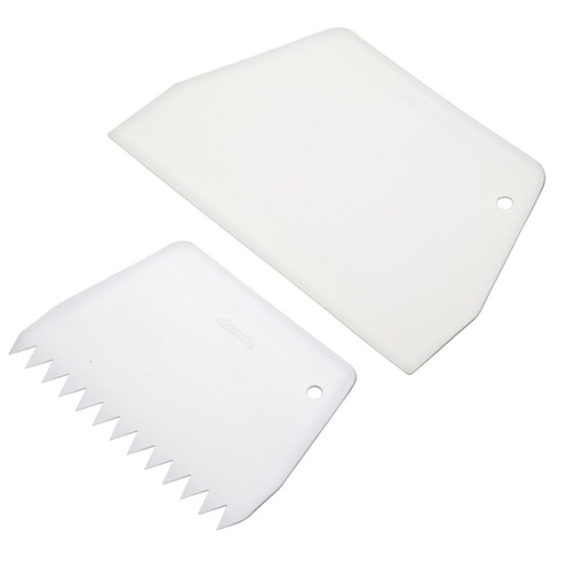 [kcscrap2pc] Set de espátulas para cobertura, plástico, blanco, 2 ud. kitchen CRAFT