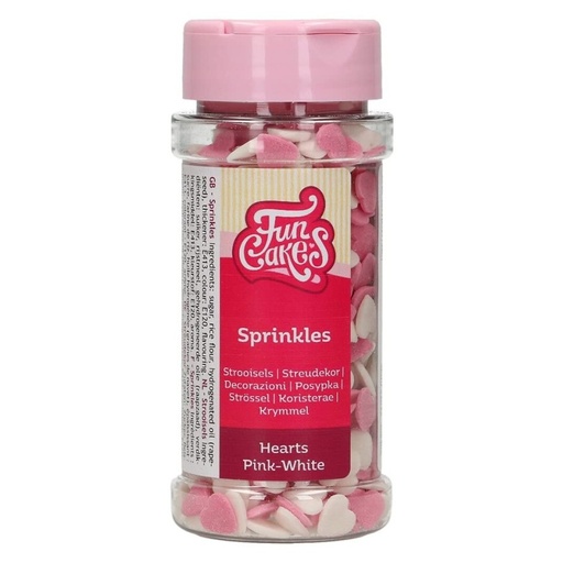 [F52025] Corazones blancos y rosas 60gr FUNCAKES