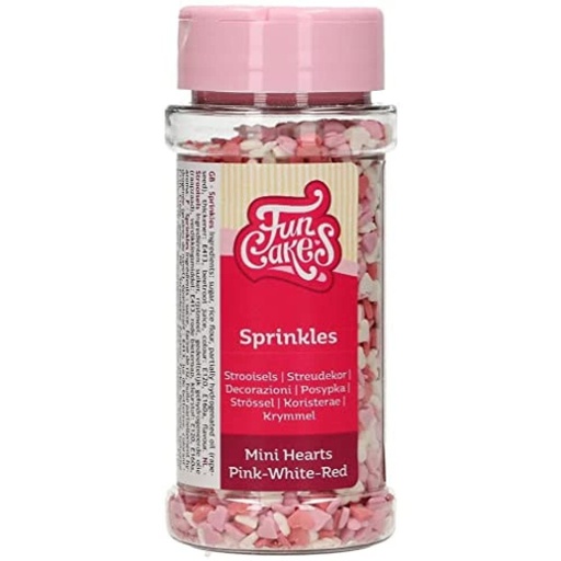 [F52065] Mini corazones blancos, rojos y rosas 60gr FUNCAKES