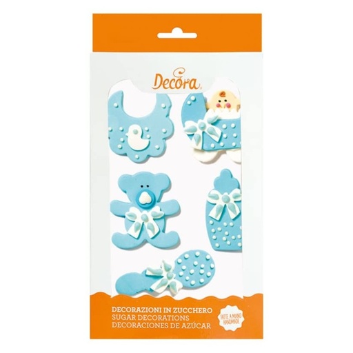 [0500321] Decoración de azúcar para azul 5ud DECORA