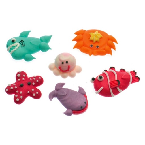 [0500161] Animalitos marinos de azúcar 6ud DECORA