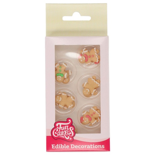 [F50245] Decoración azucar muñeco de jengibre 8ud FUNCAKES