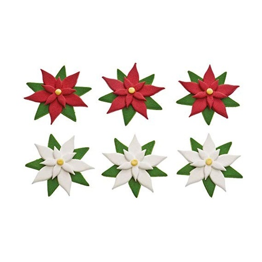 [0500352] Decoración de azúcar flor de pascua 6ud DECORA