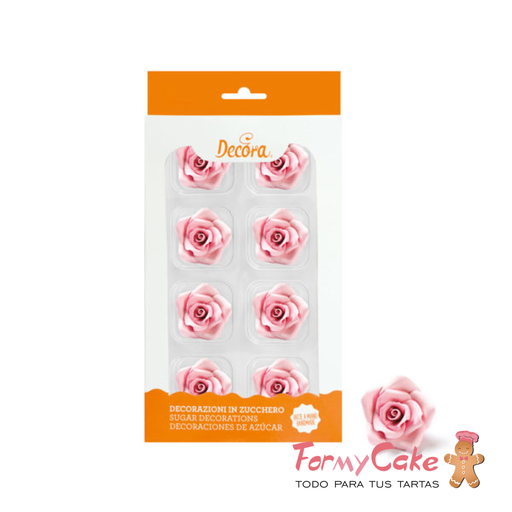 [0500383] Rosas comestibles rosas 8ud DECORA