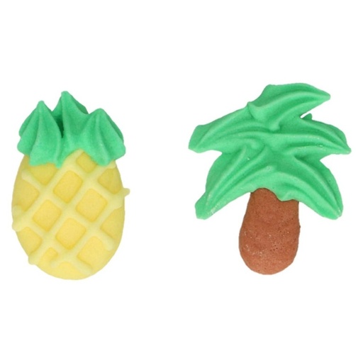 [F50135] Piñas y palmeras de azucar 12ud FUNCAKES