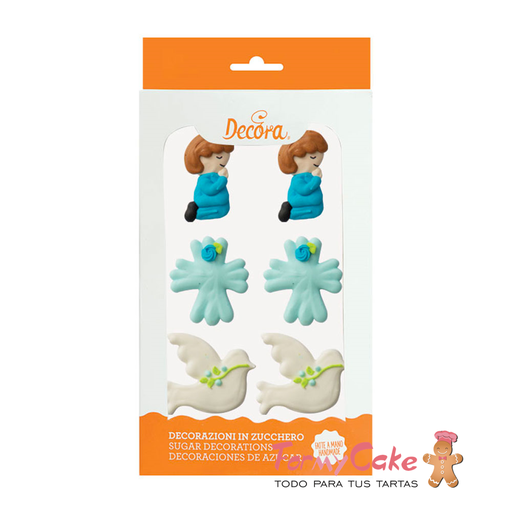[0500426] Decoración de azúcar para primera comunión niño 6ud DECORA