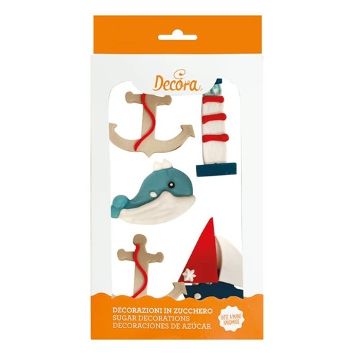 [0500472] Figuritas de azúcar estilo marinero 5ud DECORA