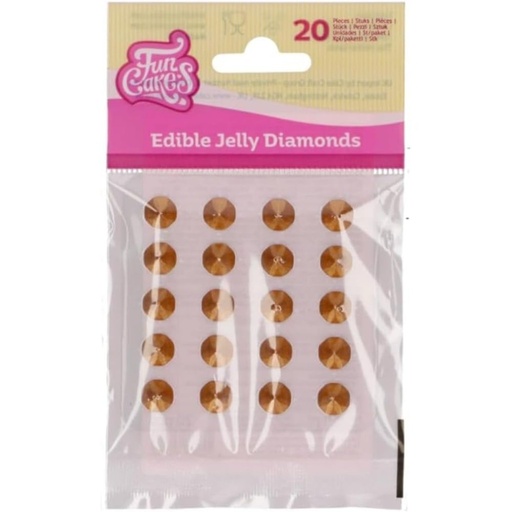 [F51840] Diamantes comestibles dorados 20ud FUNCAKES