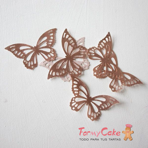 [MB001] Mariposas doradas de oblea crystal CANDY