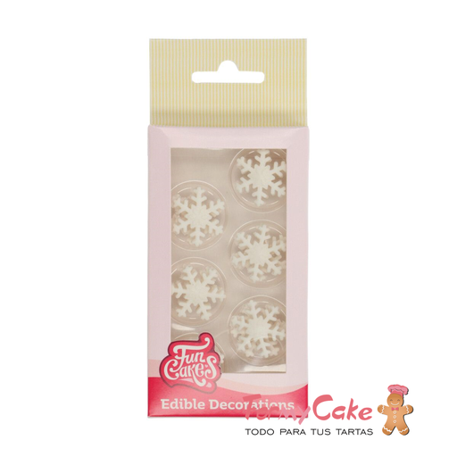 [F50270] Copos de nieve blancos de azúcar 12ud FUNCAKES