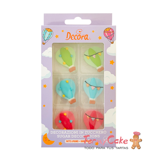 [0500394] Globos aerostáticos de azúcar 6ud DECORA