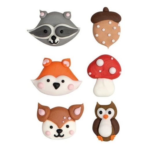 [0500415] Animales del bosque de azúcar 6ud DECORA