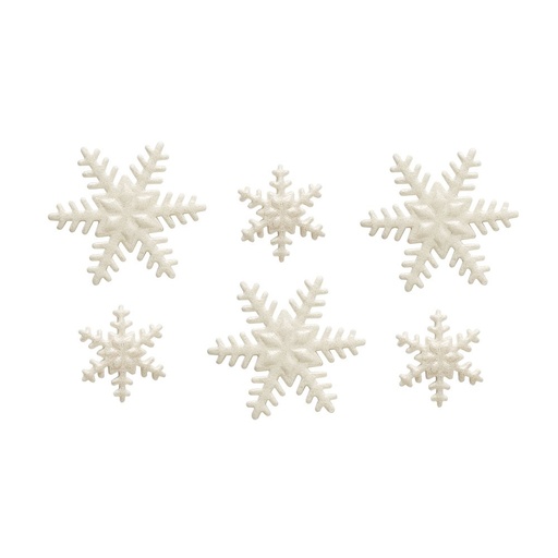 [0500450] Decoración de azúcar copos de nieve 9ud DECORA