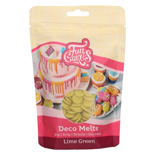 [F25135] Chips de chocolate Deco melts verde lima 250gr FUNCAKES