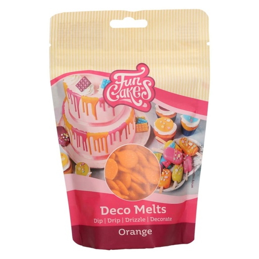[F25120] Chips de chocolate Deco melts naranja 250gr FUNCAKES