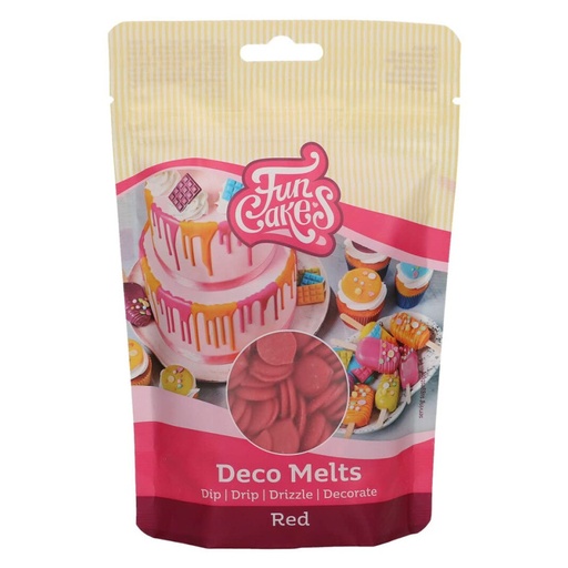 [F25130] Chips de chocolate Deco melts rojo 250gr FUNCAKES