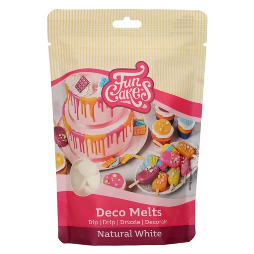 [F25100] Chips de chocolate Deco melts blanco natural 250gr FUNCAKES