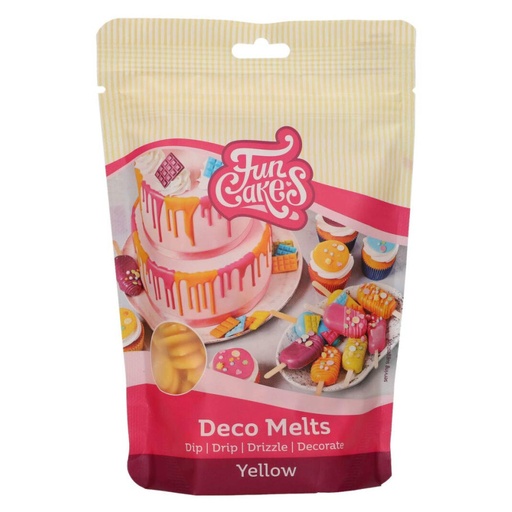 [F25115] Chips de chocolate Deco melts amarillo 250gr FUNCAKES