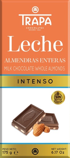 [023202] Tableta chocolate leche con almendra 175gr TRAPA