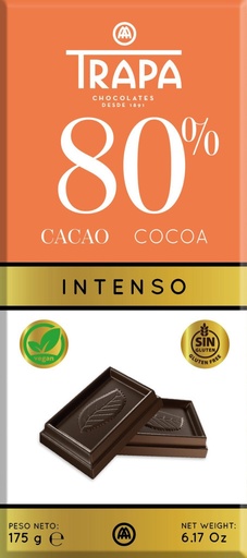 [023207] Tableta chocolate negro 80% 175gr TRAPA