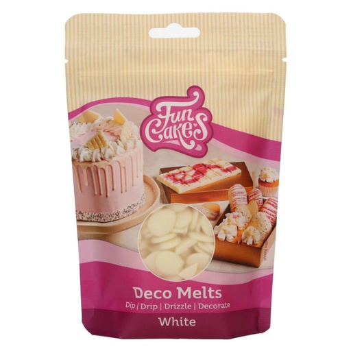 [F25110] Chips de chocolate Deco melts blanco 250gr FUNCAKES