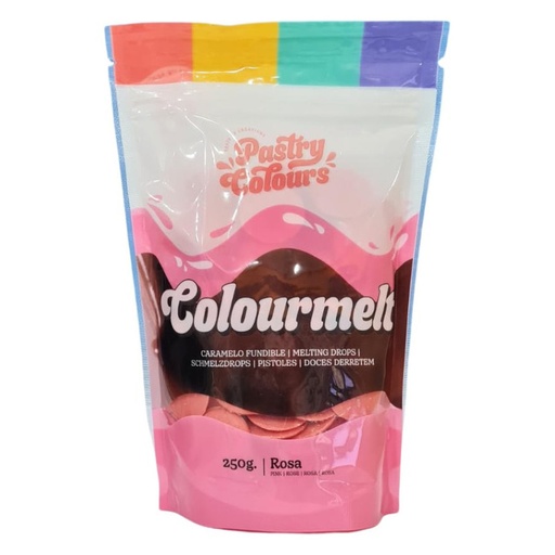 [P060264] Grajeas de chocolate Colormelt color rosa 250gr Pastry Colours